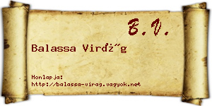 Balassa Virág névjegykártya