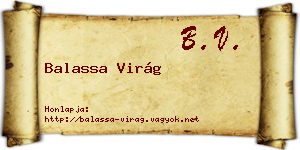 Balassa Virág névjegykártya